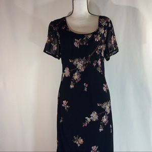 Majick Floral Fitted Maxi Dress Size XL